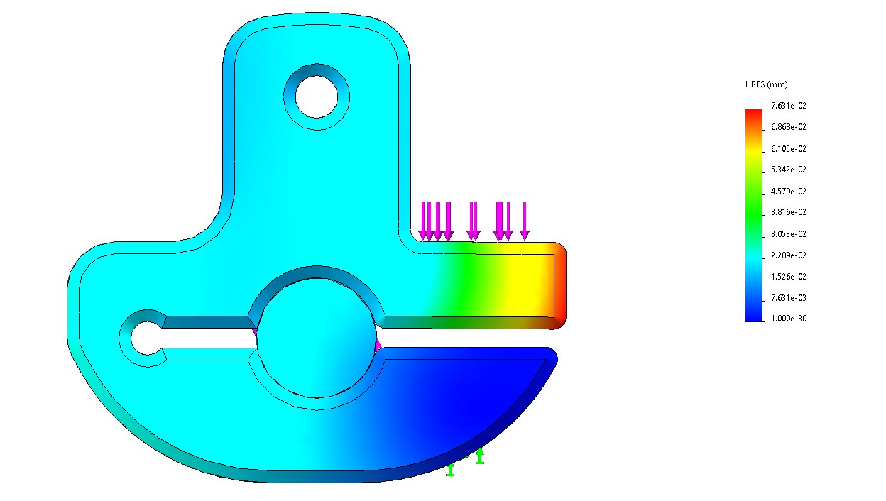 displacement plot for working flexure