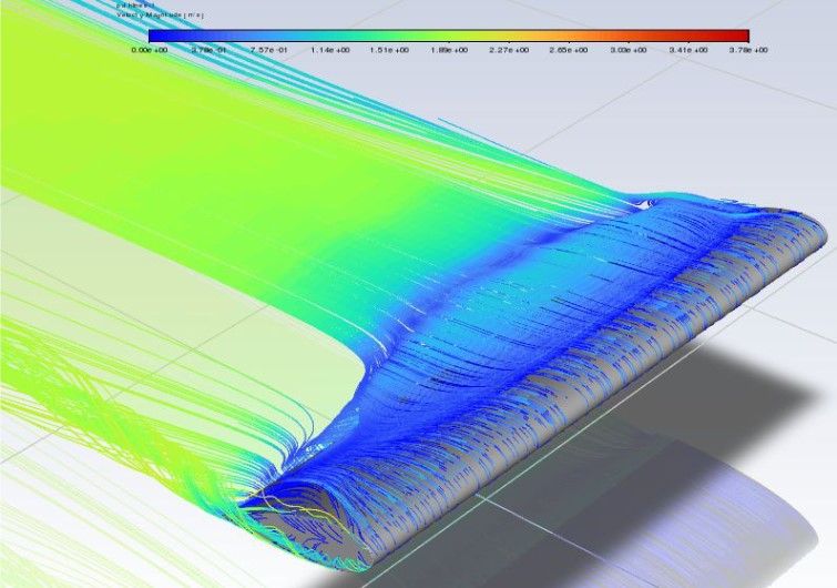 CFD flow vis of hydrofoil