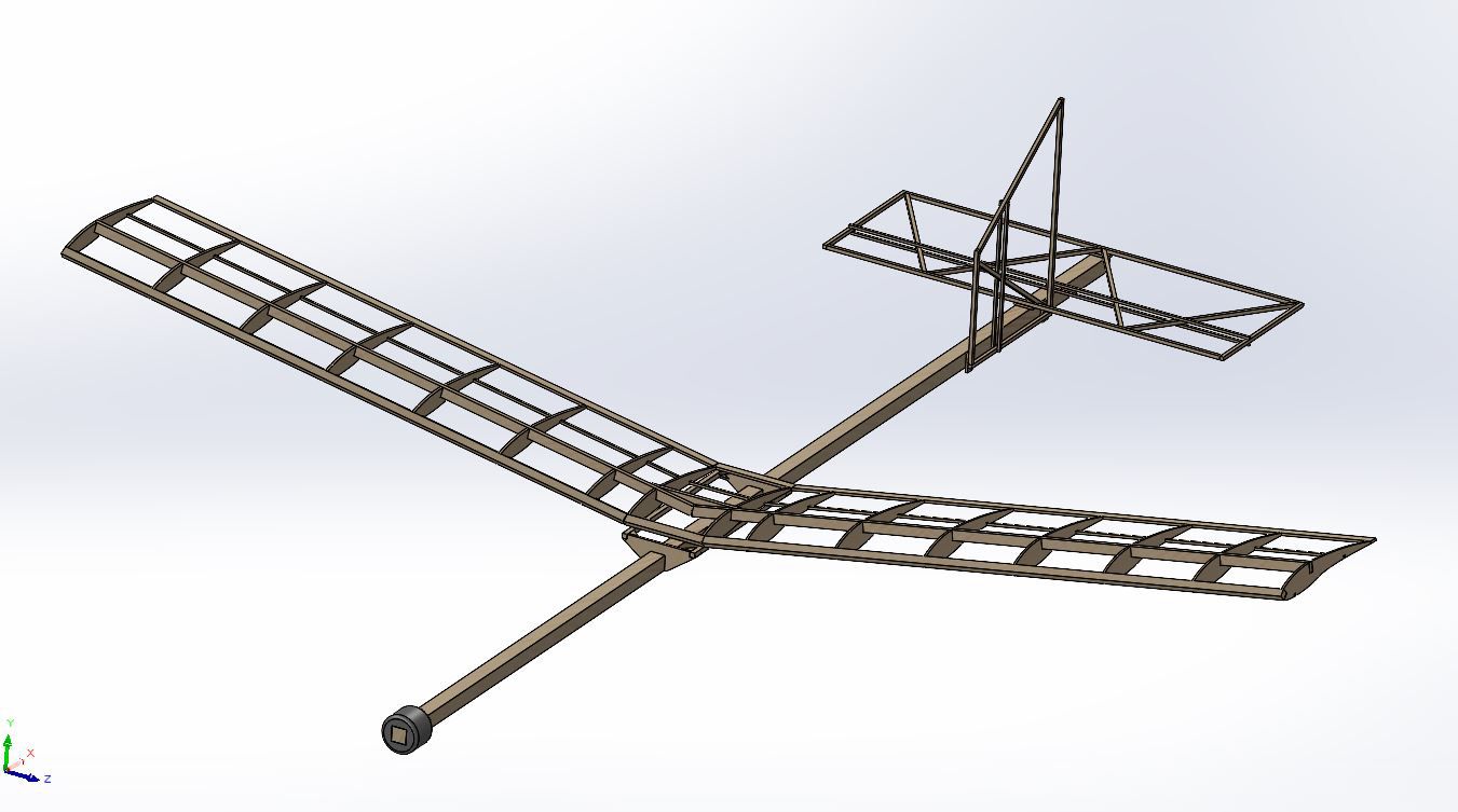 CAD render of the glider