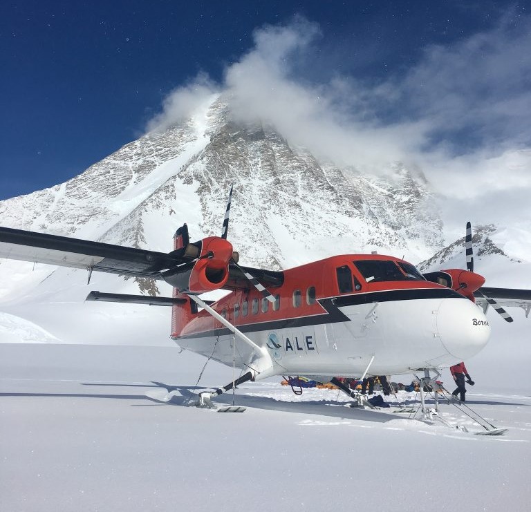 Twin Otter parked in Antarctica